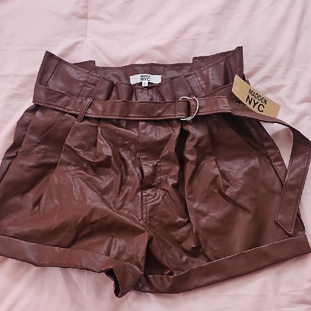 Women's Brown Belted Shorts